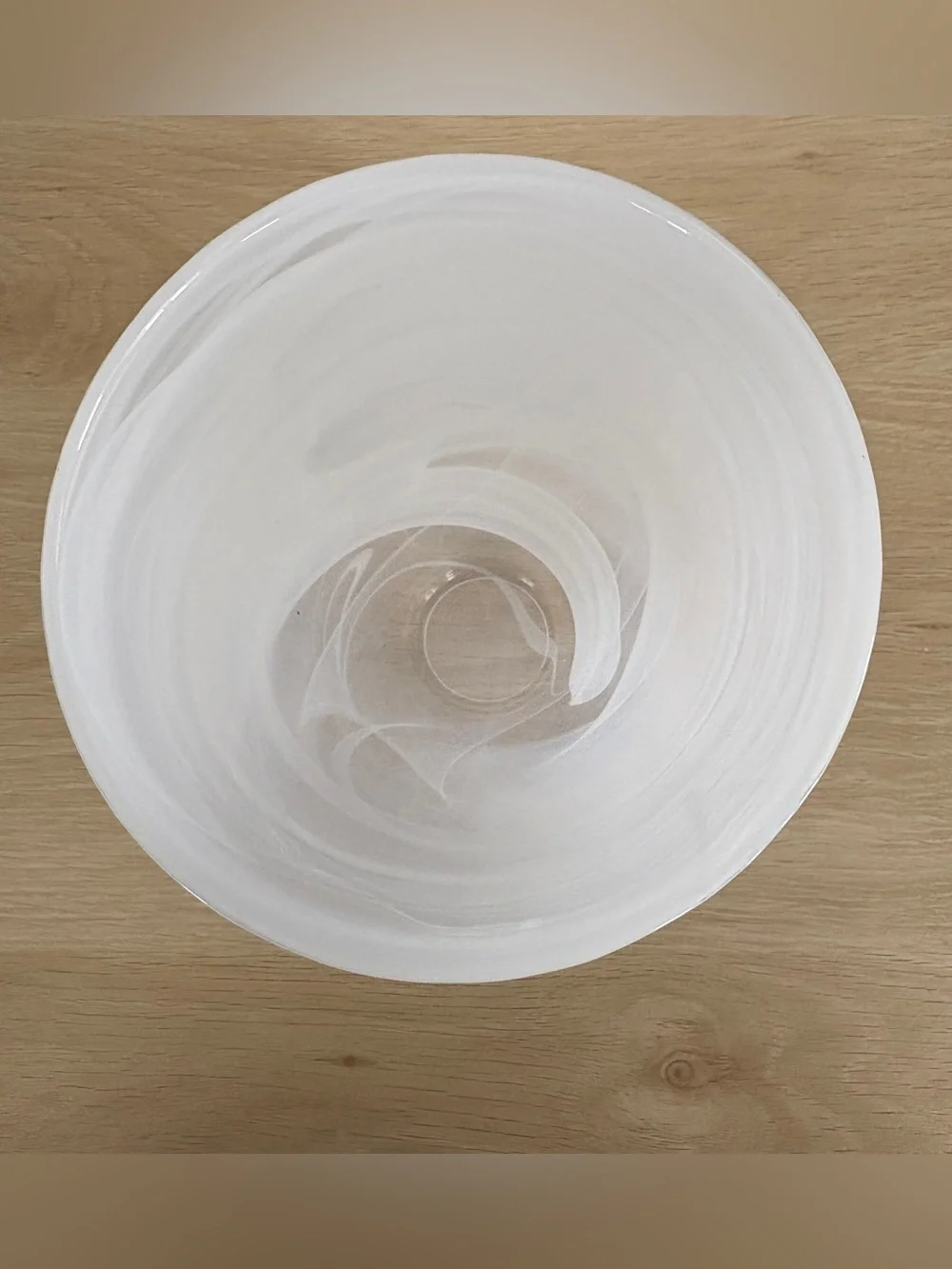 ART GLASS White Marble Swirl Vase